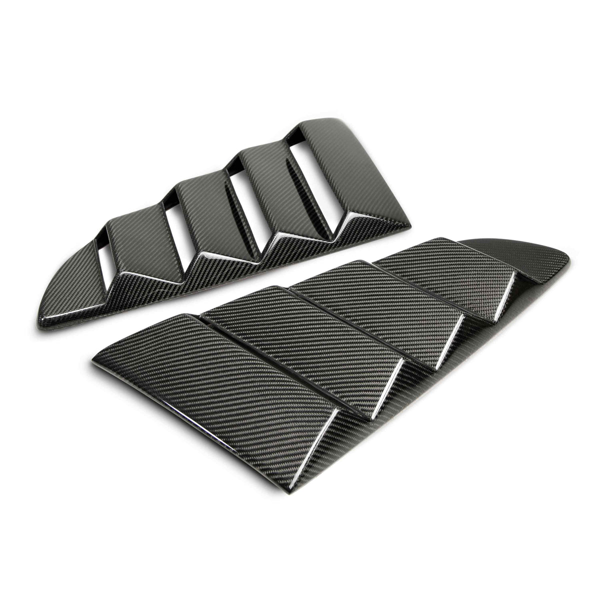 Type-V carbon fiber window louvers for 2015-2023 Ford Mustang