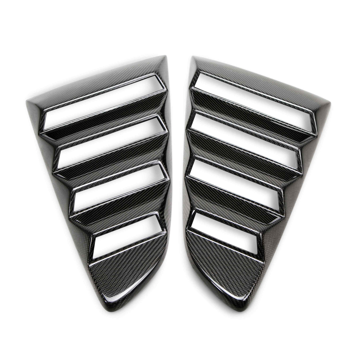Type-V carbon fiber window louvers for 2015-2023 Ford Mustang