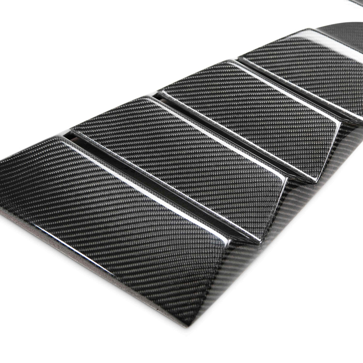 Type-V carbon fiber window louvers for 2015-2023 Ford Mustang