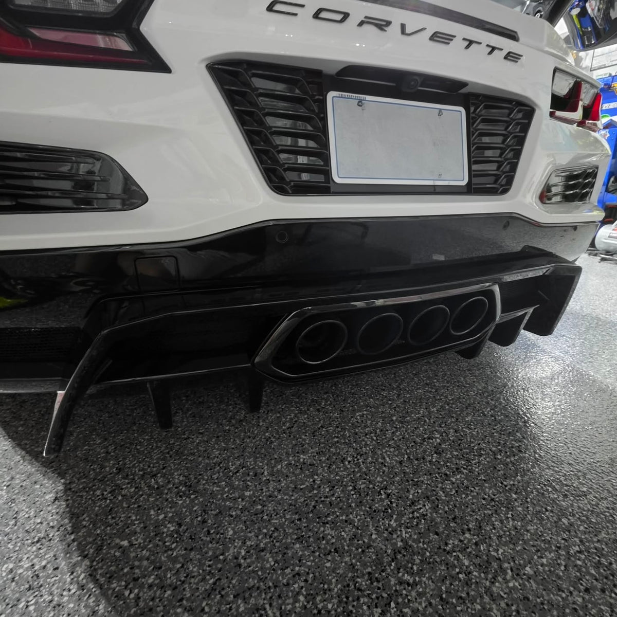2023+ Corvette C8 Z06 Rear Bumper Finned Diffuser - Carbon Flash
