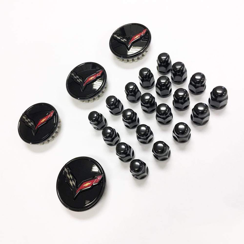 Black Wheel Center Caps and Lug Nuts
