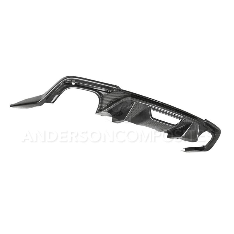 Anderson Composites 2018 Ford Mustang GT Type-OE Carbon Fiber Quad Tip Rear Diffuser