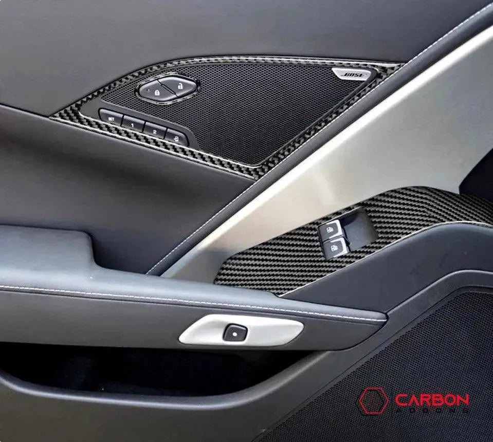C7 Corvette 2014-2019 Door Panel Trim Carbon Fiber Overlay