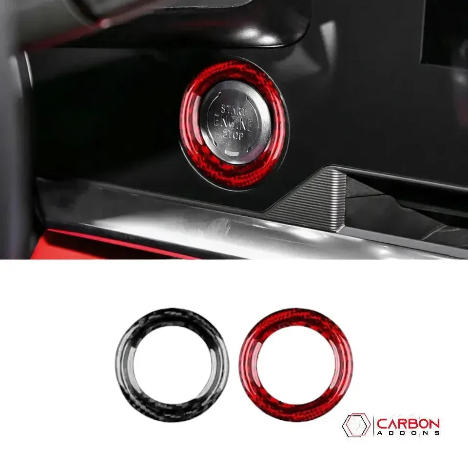 C8 Corvette Real Carbon Fiber Start/Stop Button Surround Trim Cover | Interior Upgrade (2020–2027)