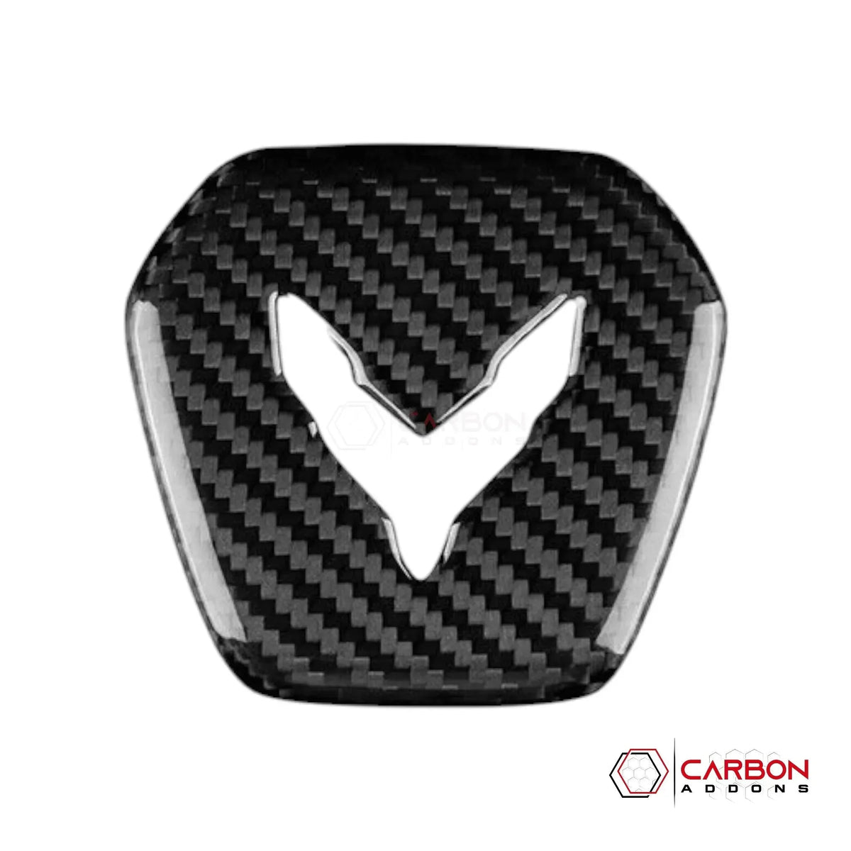 C8 Corvette Real Carbon Fiber Steering Wheel Airbag Center Cover | Interior Upgrade (2020–2027)