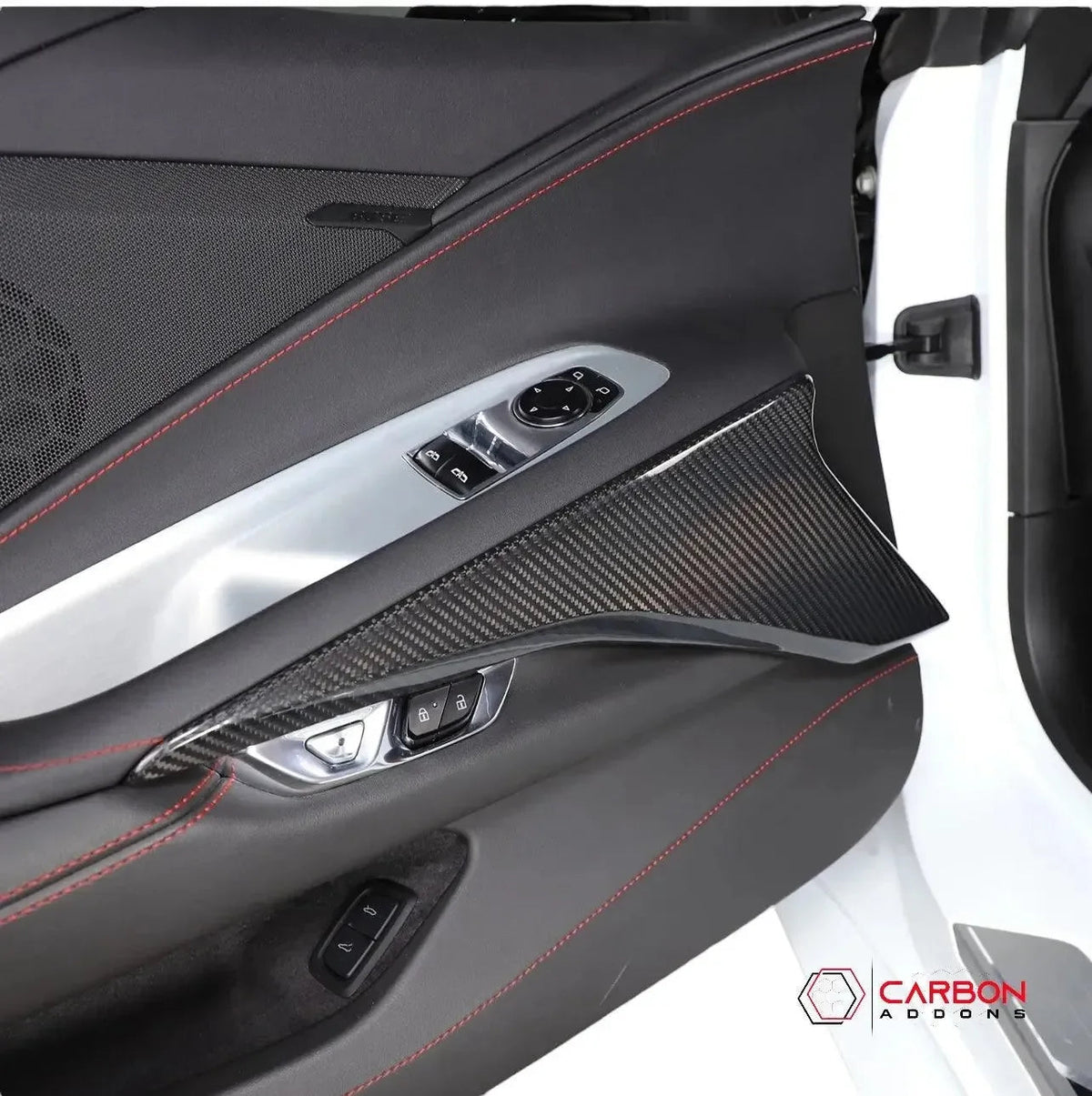 C8 Corvette Real Carbon Fiber Lower Door Panel Trim Covers | Interior Upgrade (2020–2025)