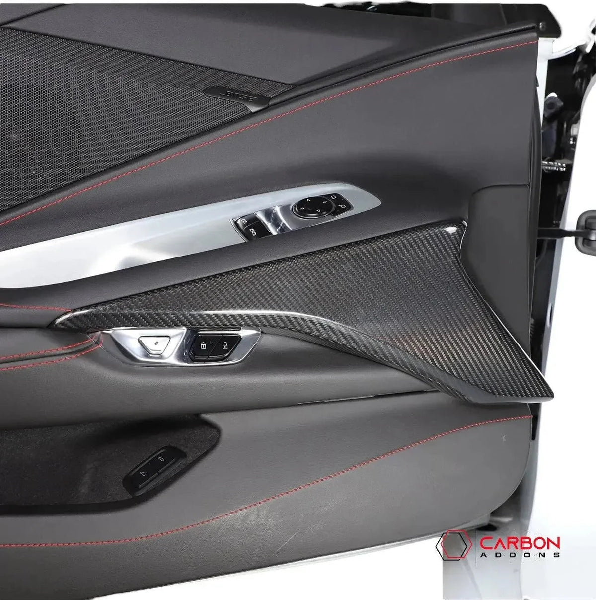 C8 Corvette Real Carbon Fiber Lower Door Panel Trim Covers | Interior Upgrade (2020–2025)