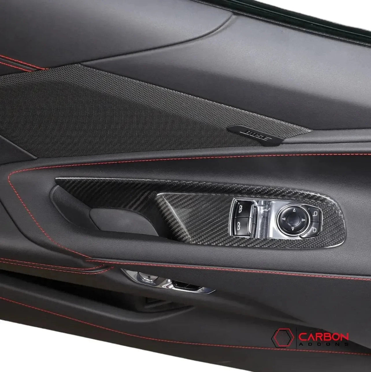 C8 Corvette Real Carbon Fiber Window Switch Trim Covers | Interior Upgrade (2020–2027)