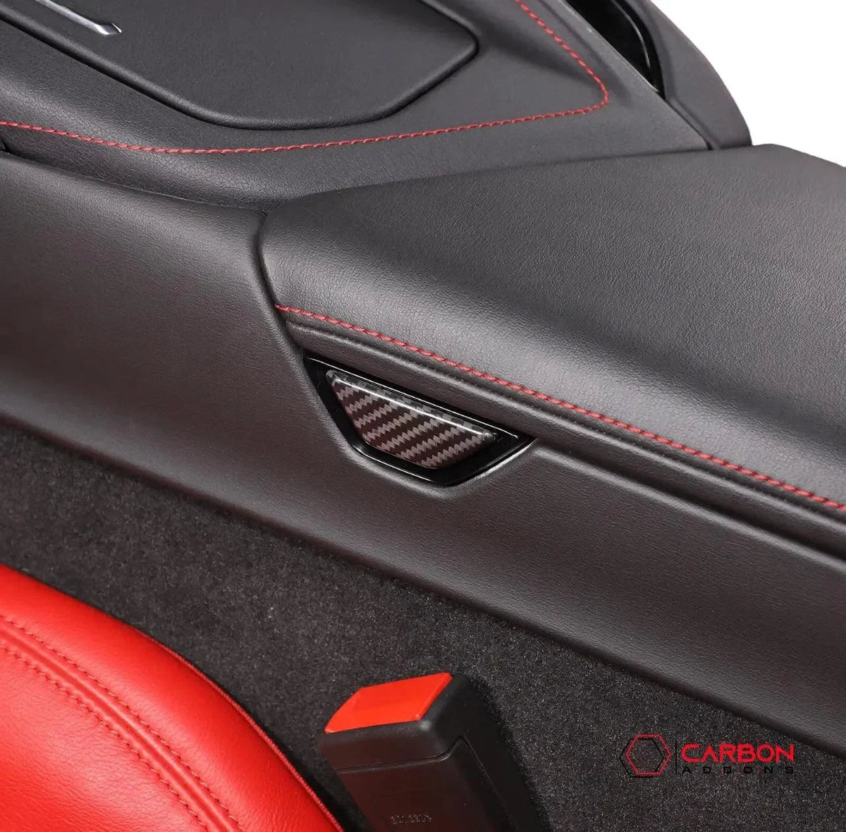C8 Corvette Real Carbon Fiber Armrest Button & Trim Covers | Interior Upgrade (2020–2027)