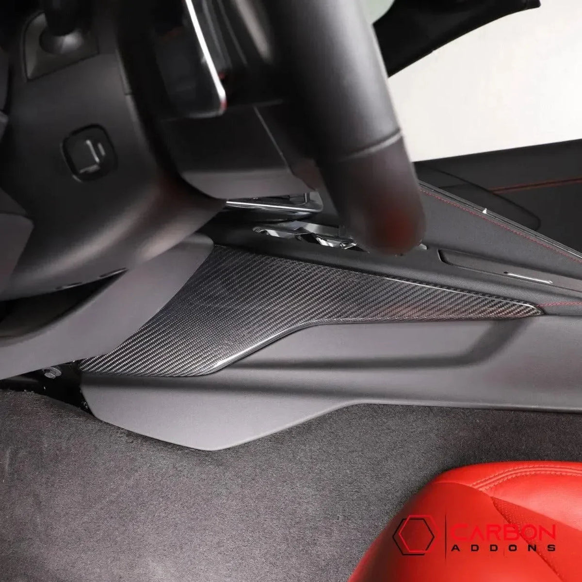 C8 Corvette Real Carbon Fiber Center Console Side Trim Covers (2020–2025)