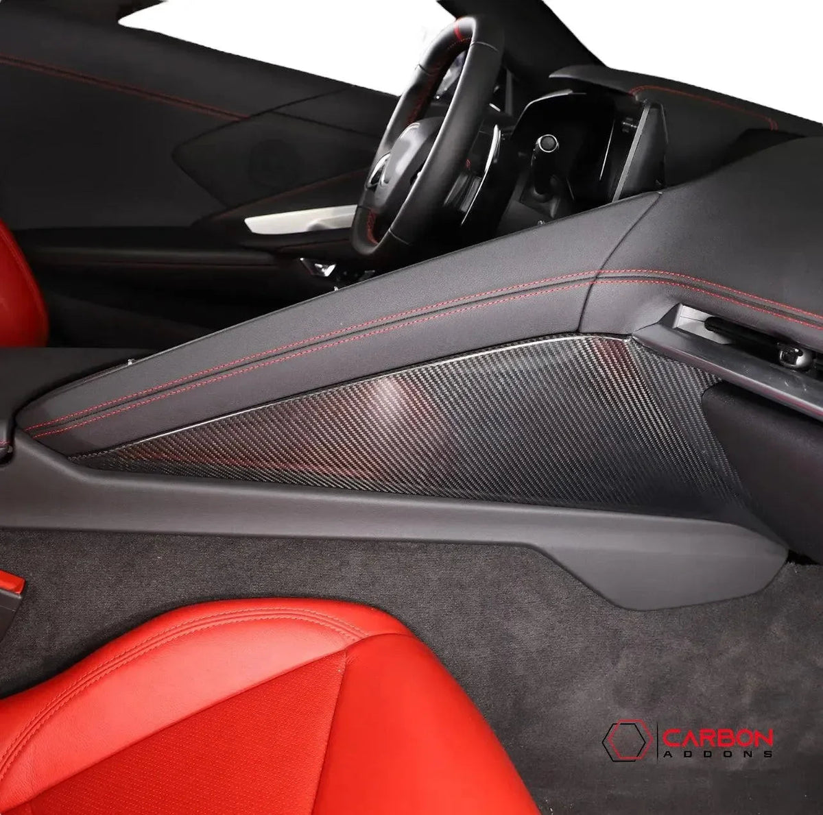 C8 Corvette Real Carbon Fiber Center Console Side Trim Covers (2020–2025)