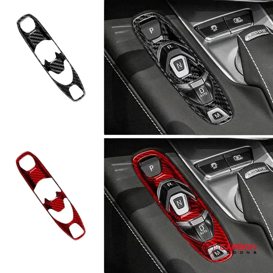 C8 Corvette Real Carbon Fiber Gear Shift Trim Cover | Interior Upgrade (2020–2025)