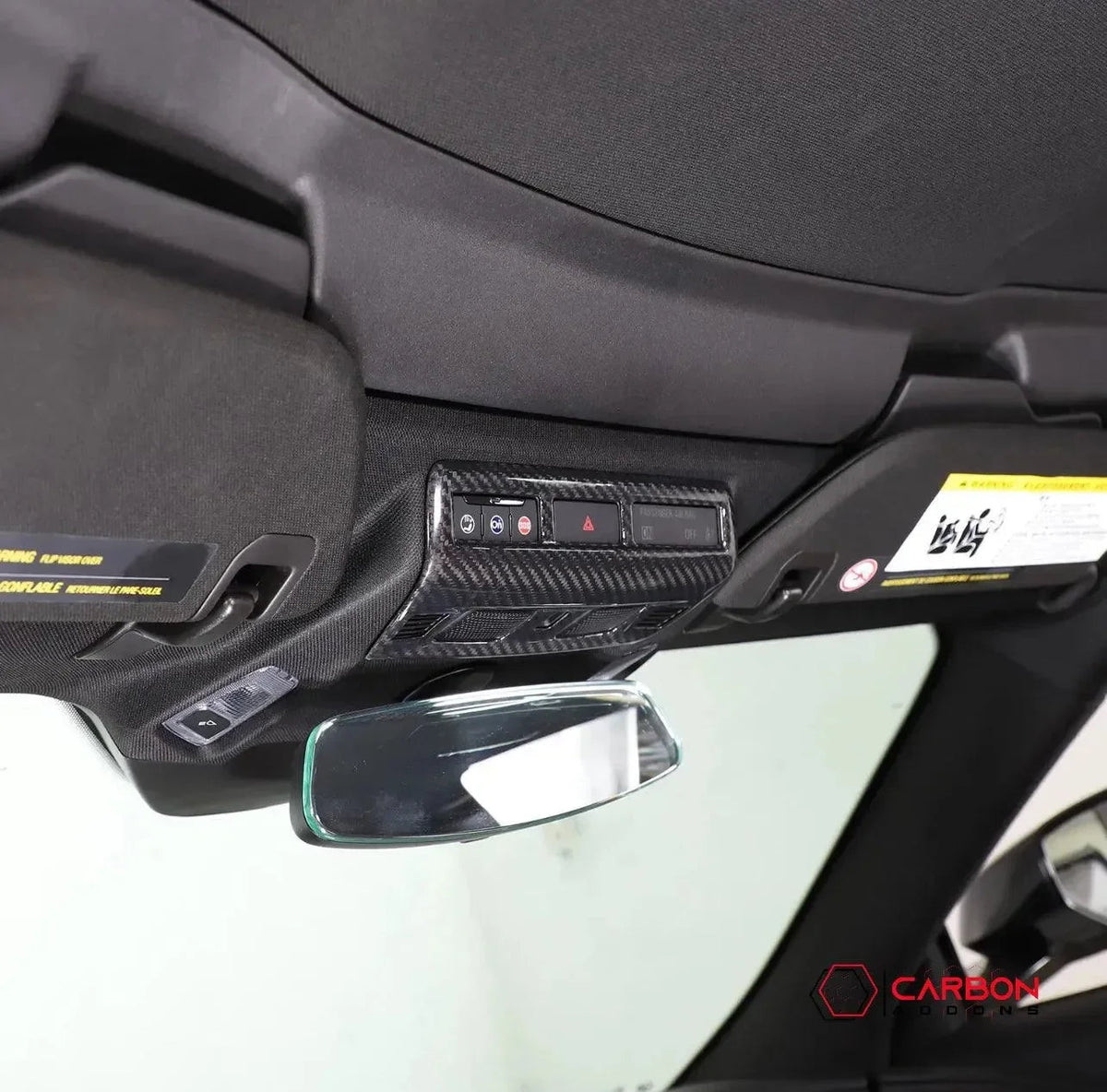 C8 Corvette Real Carbon Fiber Overhead Dome Light Trim Cover | Interior Upgrade (2020–2027)