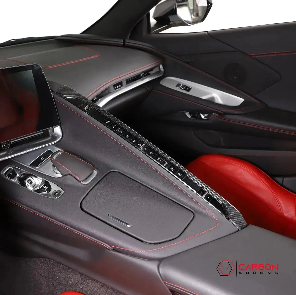 C8 Corvette Real Carbon Fiber Upper Right Center Console Cover (Passenger Side) | Interior Upgrade (2020–2025)