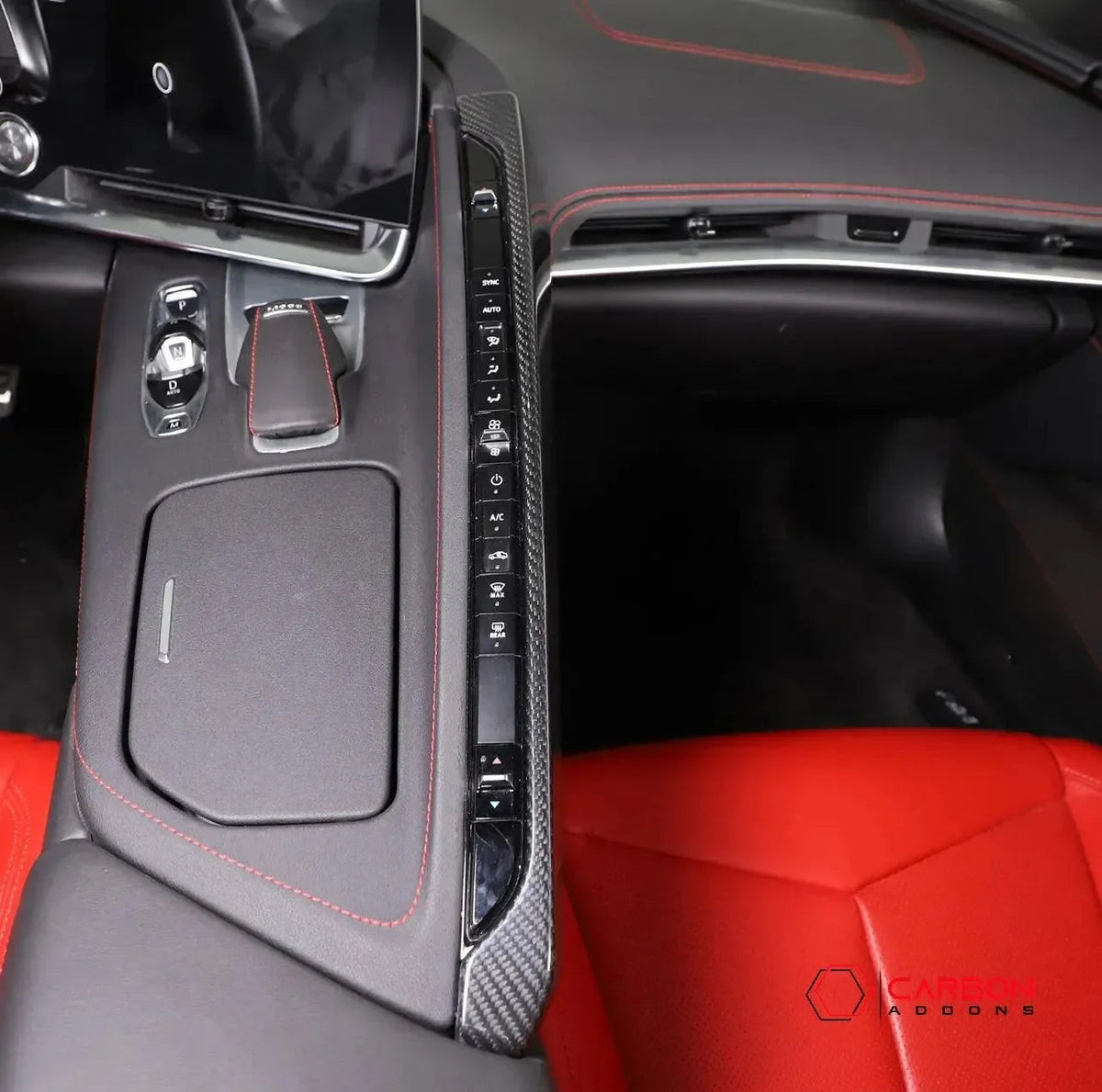 C8 Corvette Real Carbon Fiber Upper Right Center Console Cover (Passenger Side) | Interior Upgrade (2020–2025)