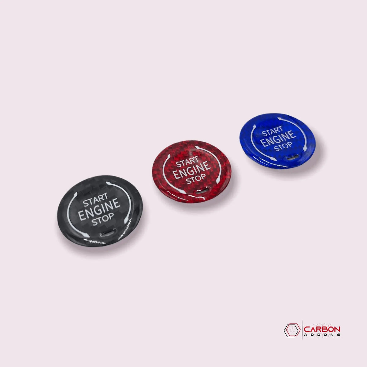 C8 Corvette Real Carbon Fiber Engine Start/Stop Button Cover | Black, Red & Blue (2020–2027)