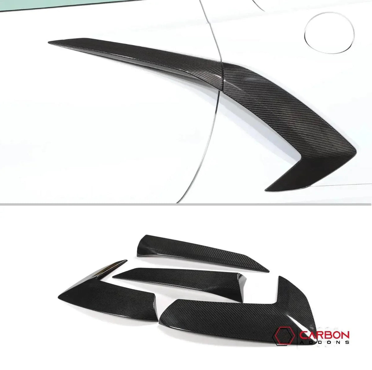 C8 Corvette Stingray Carbon Fiber Side Scoop Boomerang Trim Covers | Exterior Upgrade (2020–2027)