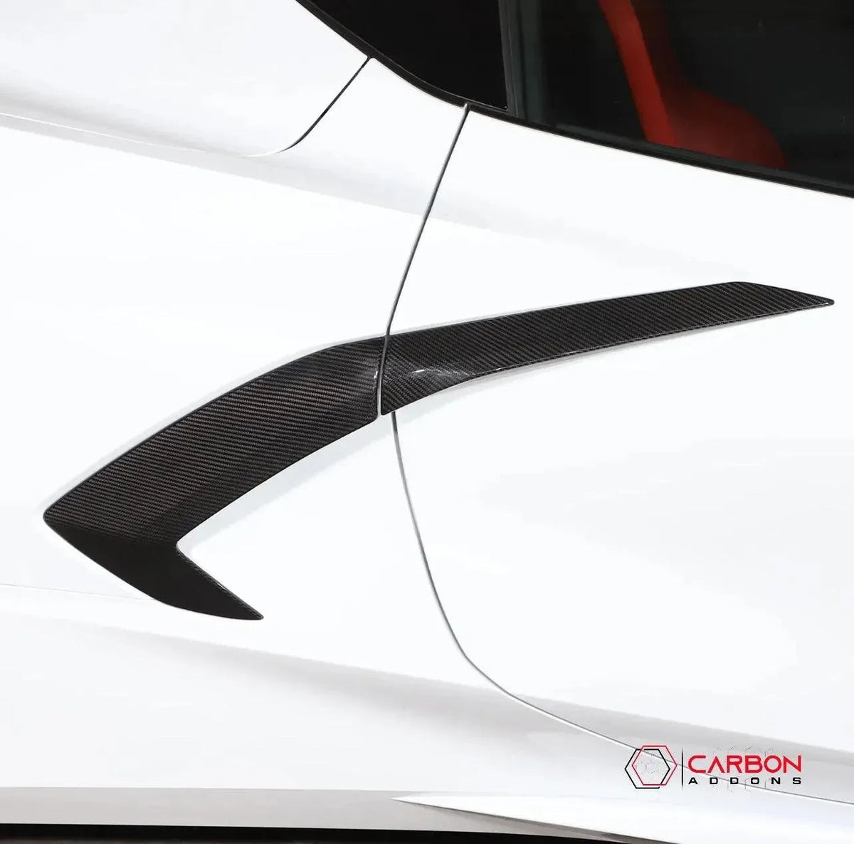 C8 Corvette Stingray Carbon Fiber Side Scoop Boomerang Trim Covers | Exterior Upgrade (2020–2027)