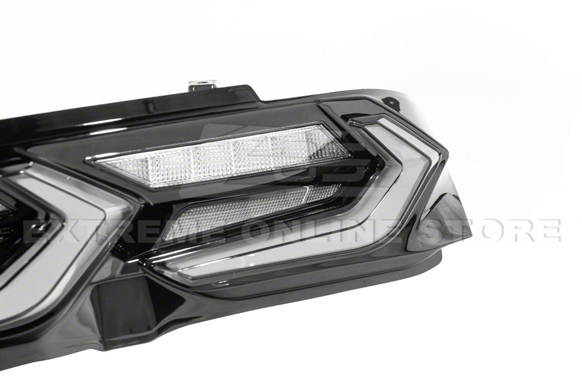 C8 Style Sequential LED Tail Lights; Black Housing; Smoked Lens (19-24 Camaro)