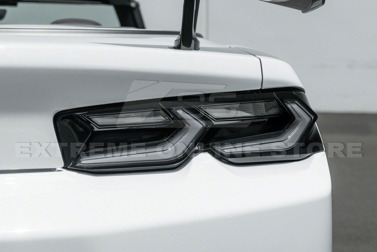 C8 Style Sequential LED Tail Lights; Black Housing; Smoked Lens (19-24 Camaro)