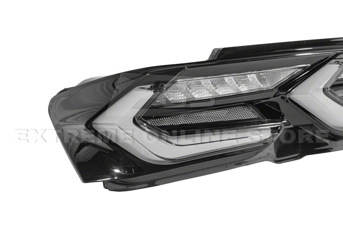 C8 Style Sequential LED Tail Lights; Black Housing; Smoked Lens (19-24 Camaro)