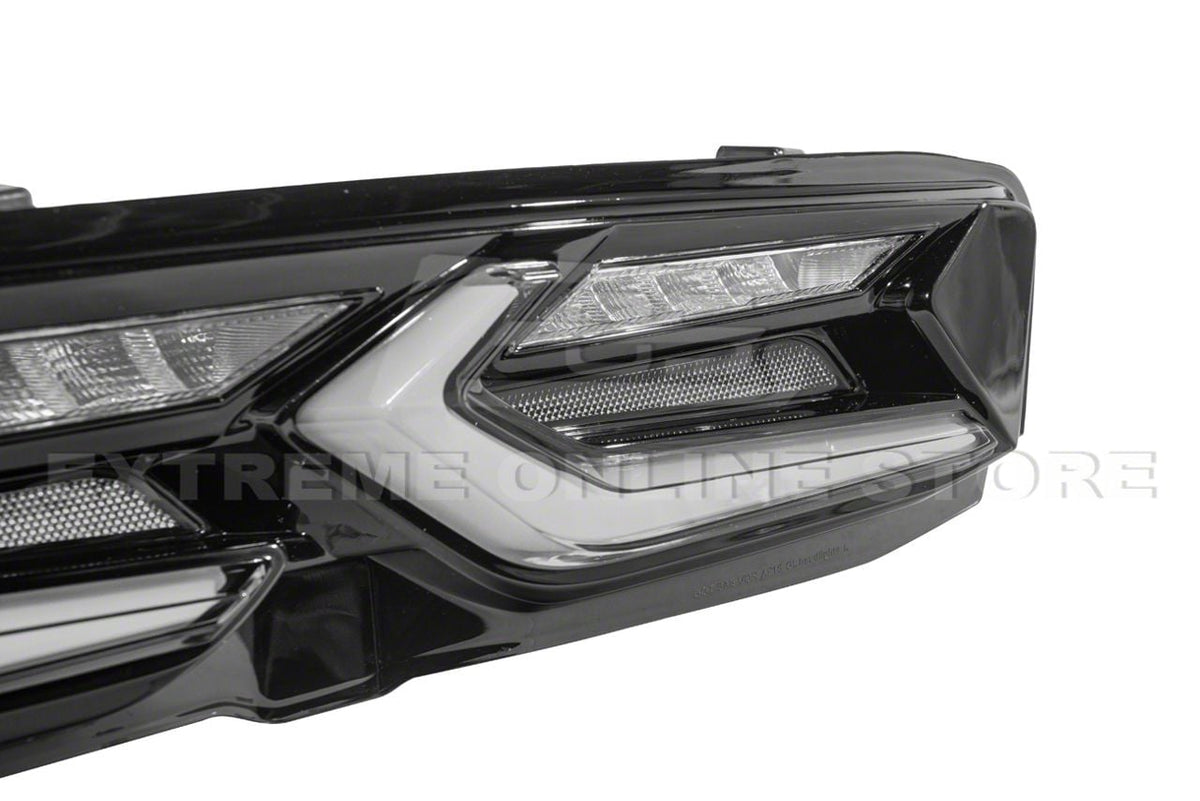 C8 Style Sequential LED Tail Lights; Black Housing; Smoked Lens (19-24 Camaro)