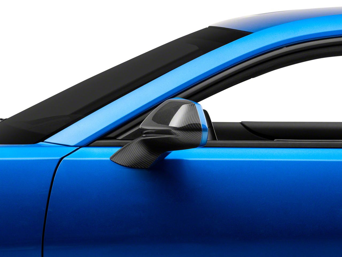 GM Factory Style Side Mirror Covers; Carbon Fiber (16-24 Camaro)