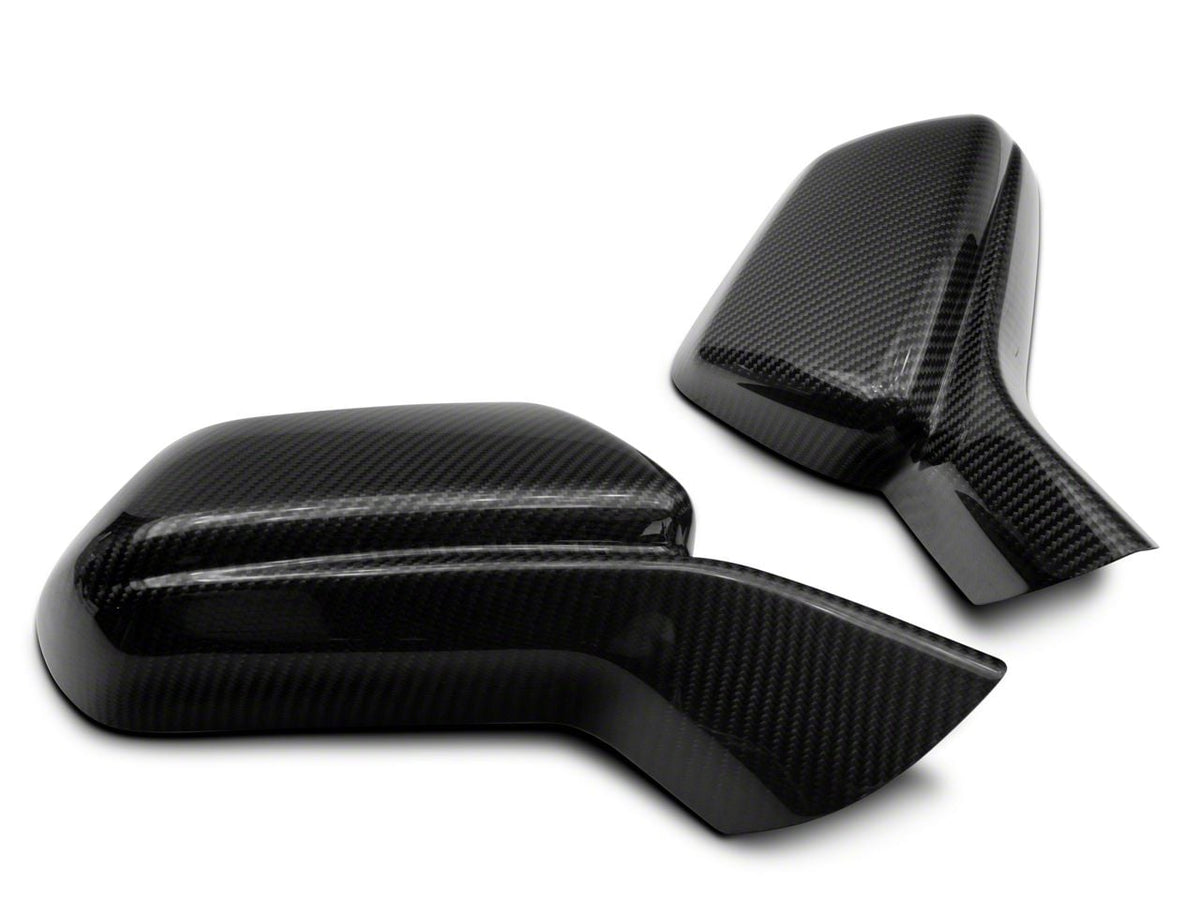 GM Factory Style Side Mirror Covers; Carbon Fiber (16-24 Camaro)