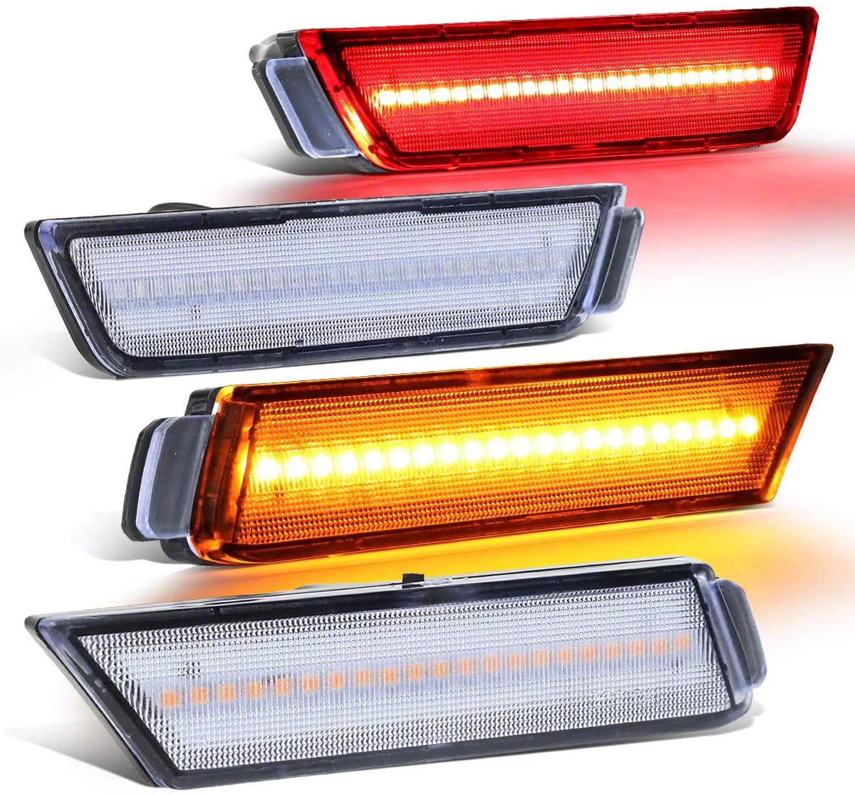 LED Side Marker Lights; Front and Rear; Clear (10-15 Camaro)
