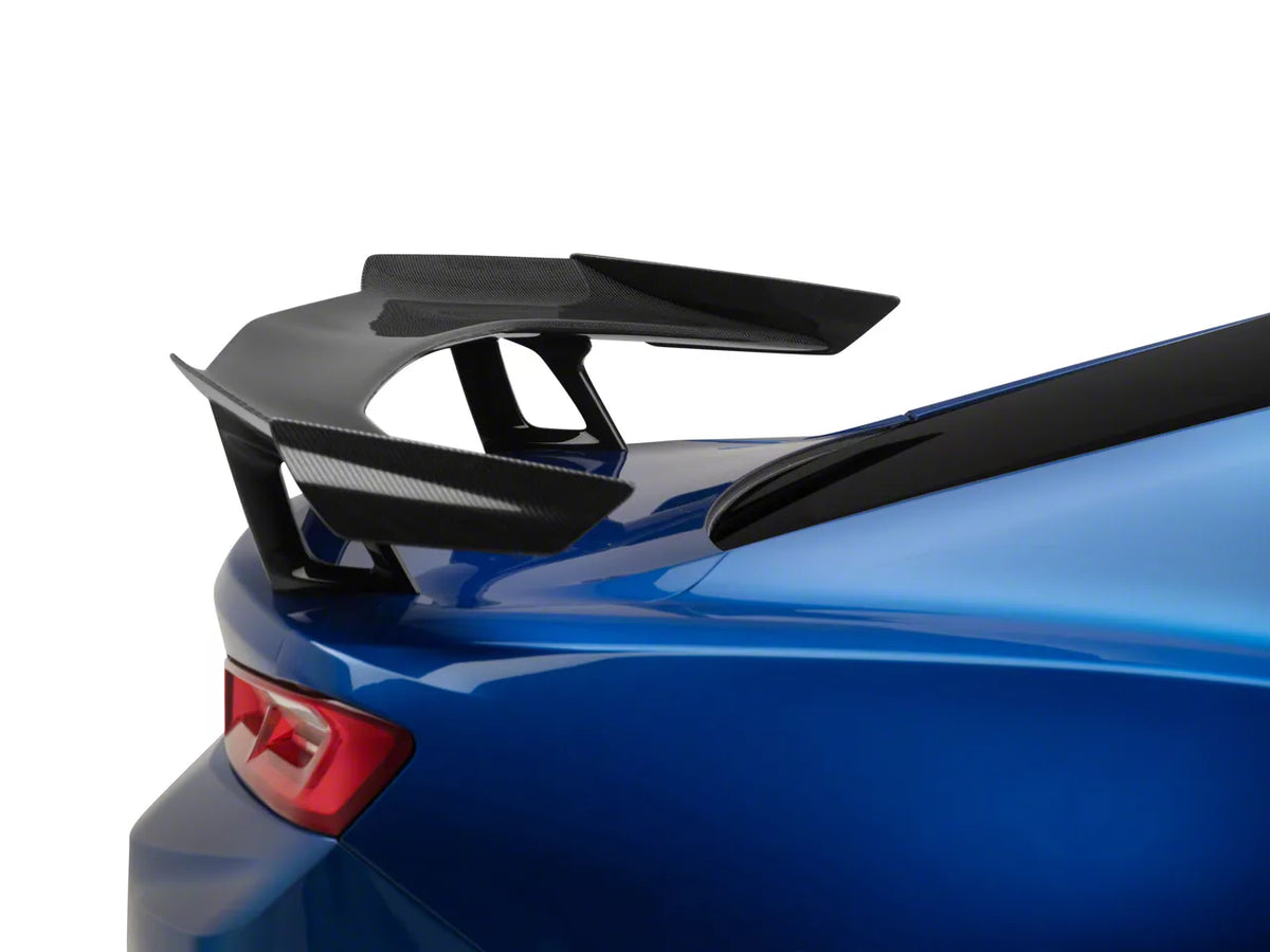 ZL1 1LE Style Rear Wing Spoiler; Carbon Fiber (16-24 Camaro w/o Rear Spoiler Camera)