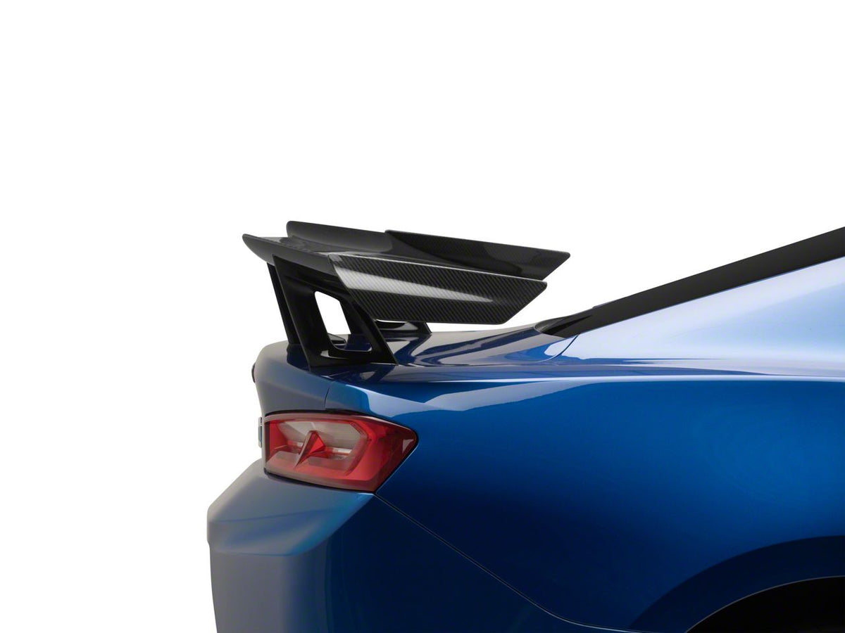 ZL1 1LE Style Rear Wing Spoiler; Carbon Fiber (16-24 Camaro w/o Rear Spoiler Camera)