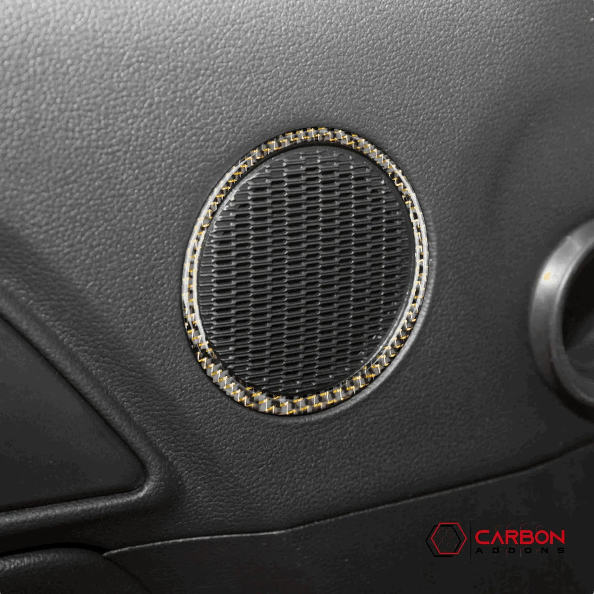 Carbon Fiber Door Speaker Trim Overlay for Mustang 2015-2023