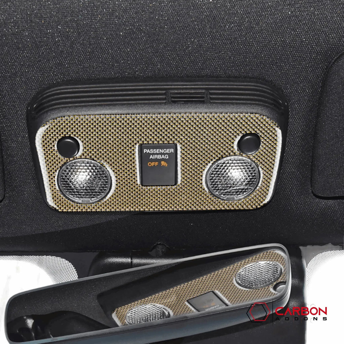 Carbon Fiber Overhead Dome Light Trim Overlay for Mustang 2015-2023