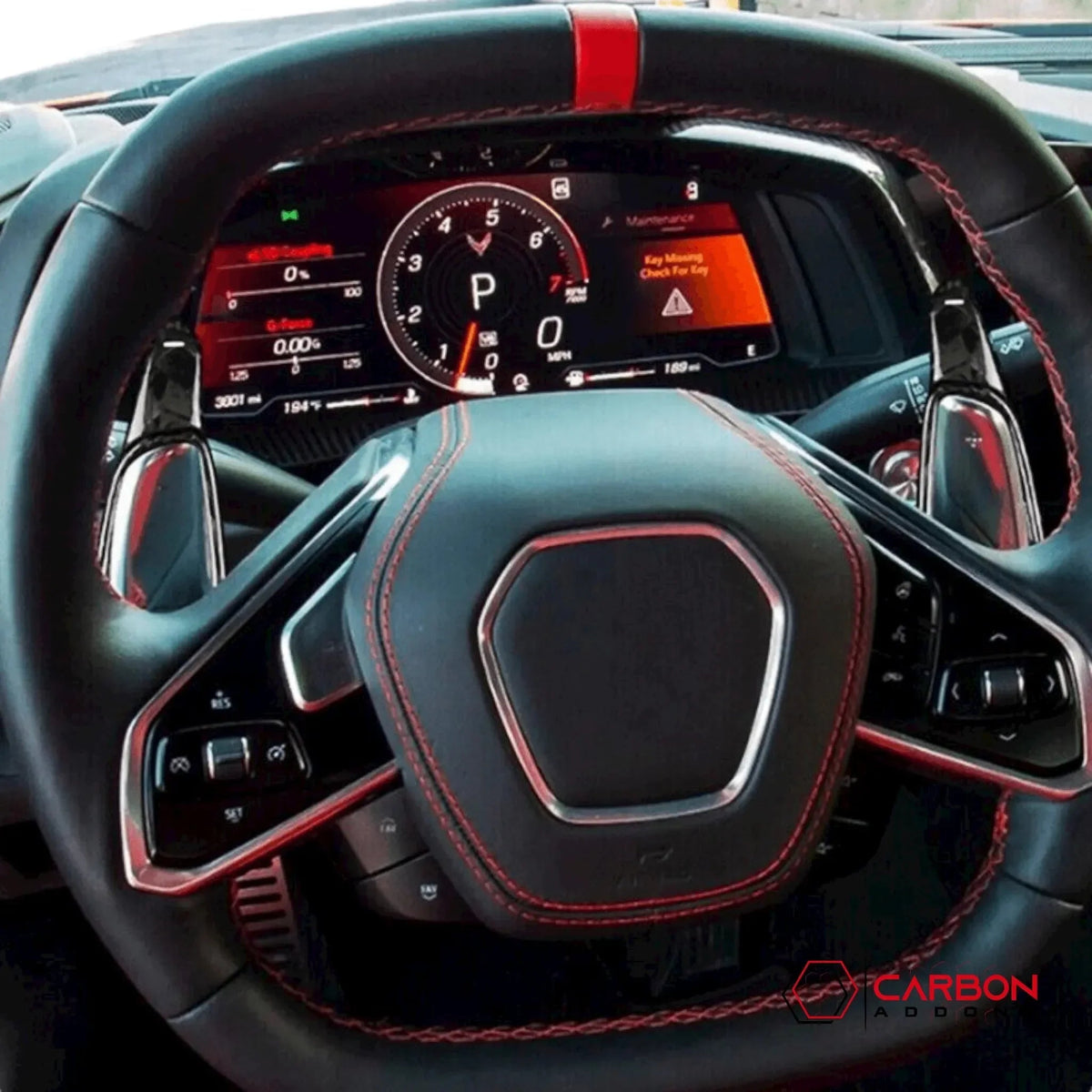 C8 Corvette Real Carbon Fiber Paddle Shifter Extensions | Steering Wheel Upgrade (2020–2027)