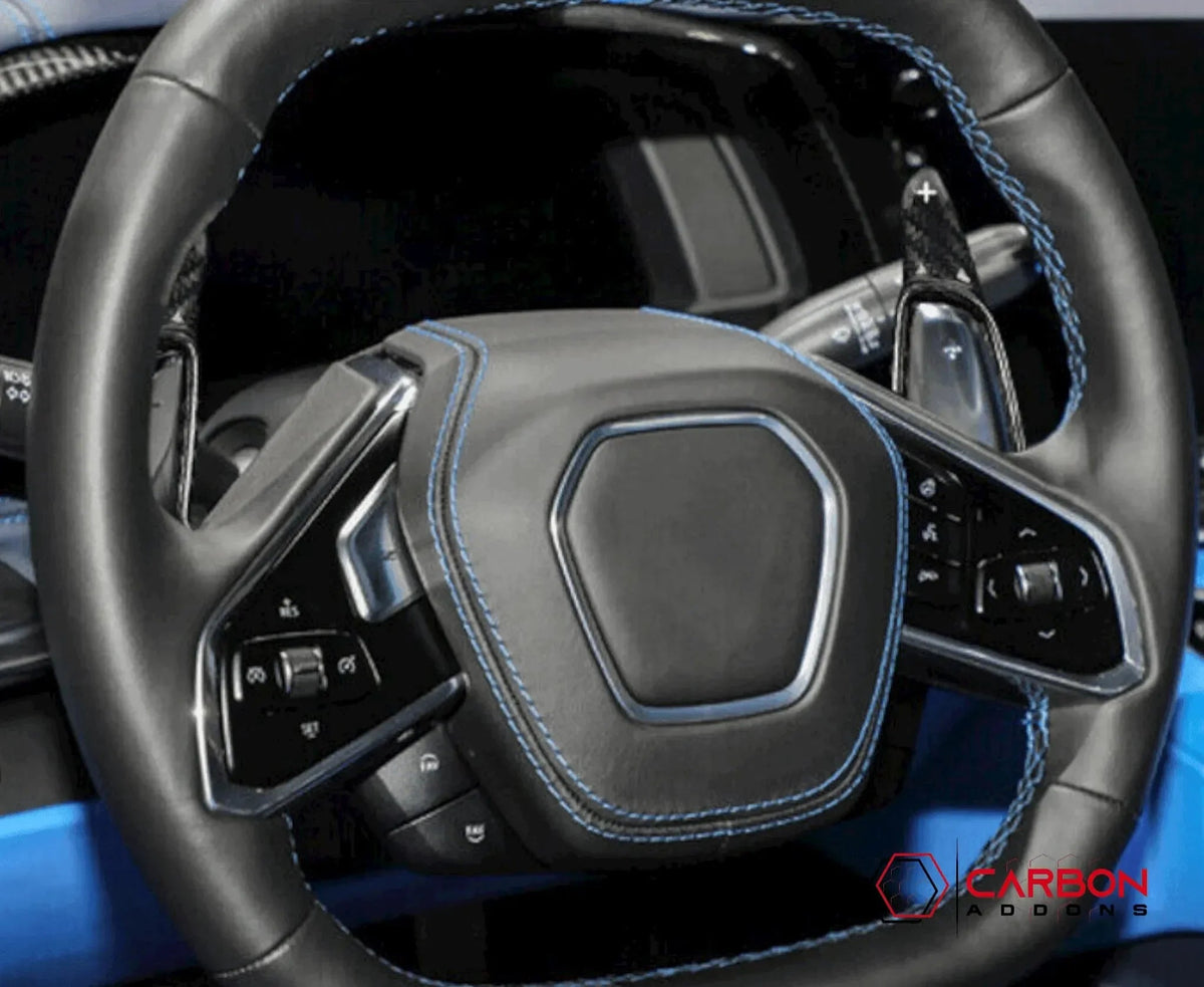 C8 Corvette Real Carbon Fiber Paddle Shifter Extensions | Steering Wheel Upgrade (2020–2027)