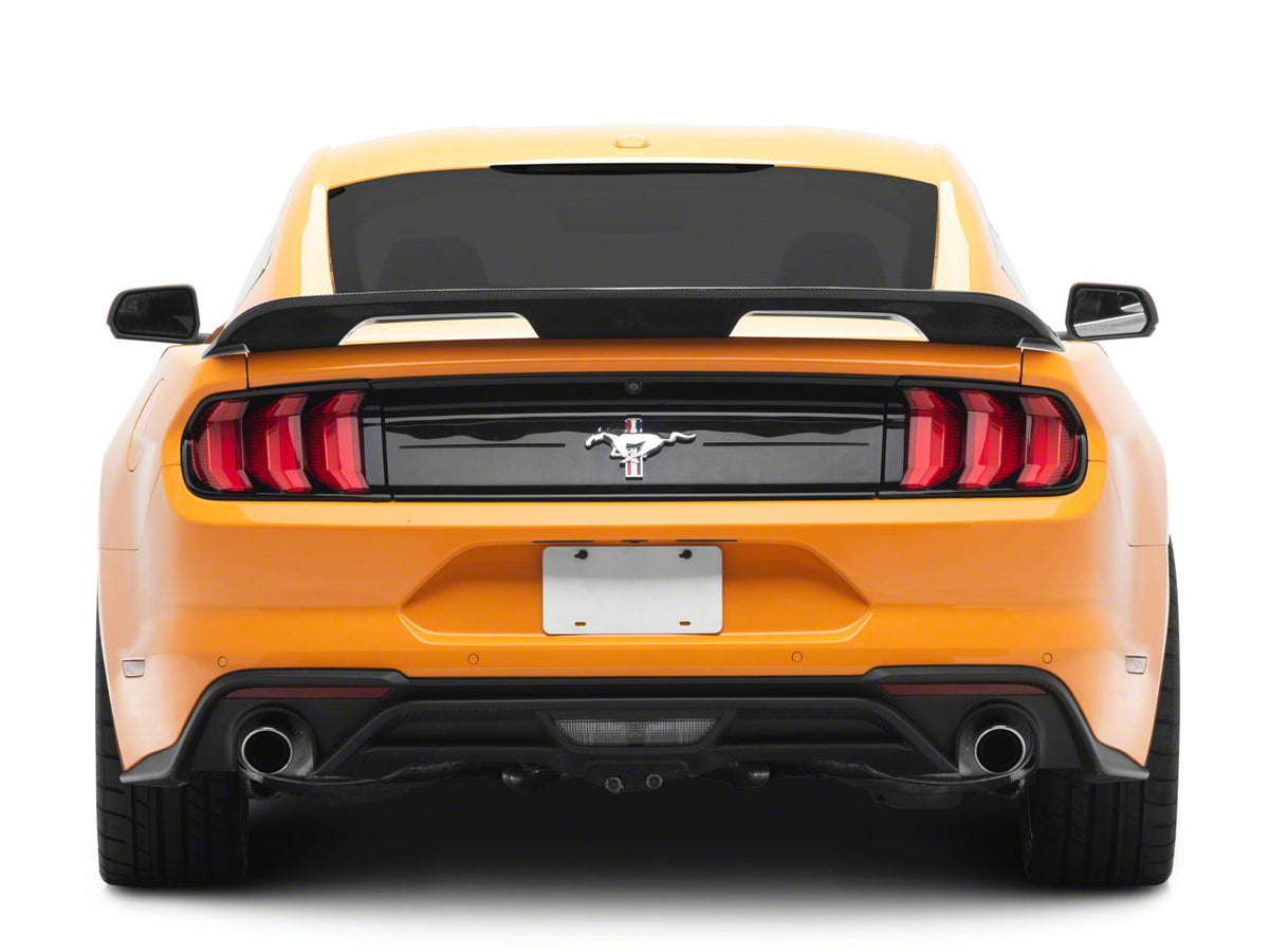 GT500 Style Rear Spoiler; Gloss Black Carbon Fiber (15-23 Mustang Fastback)