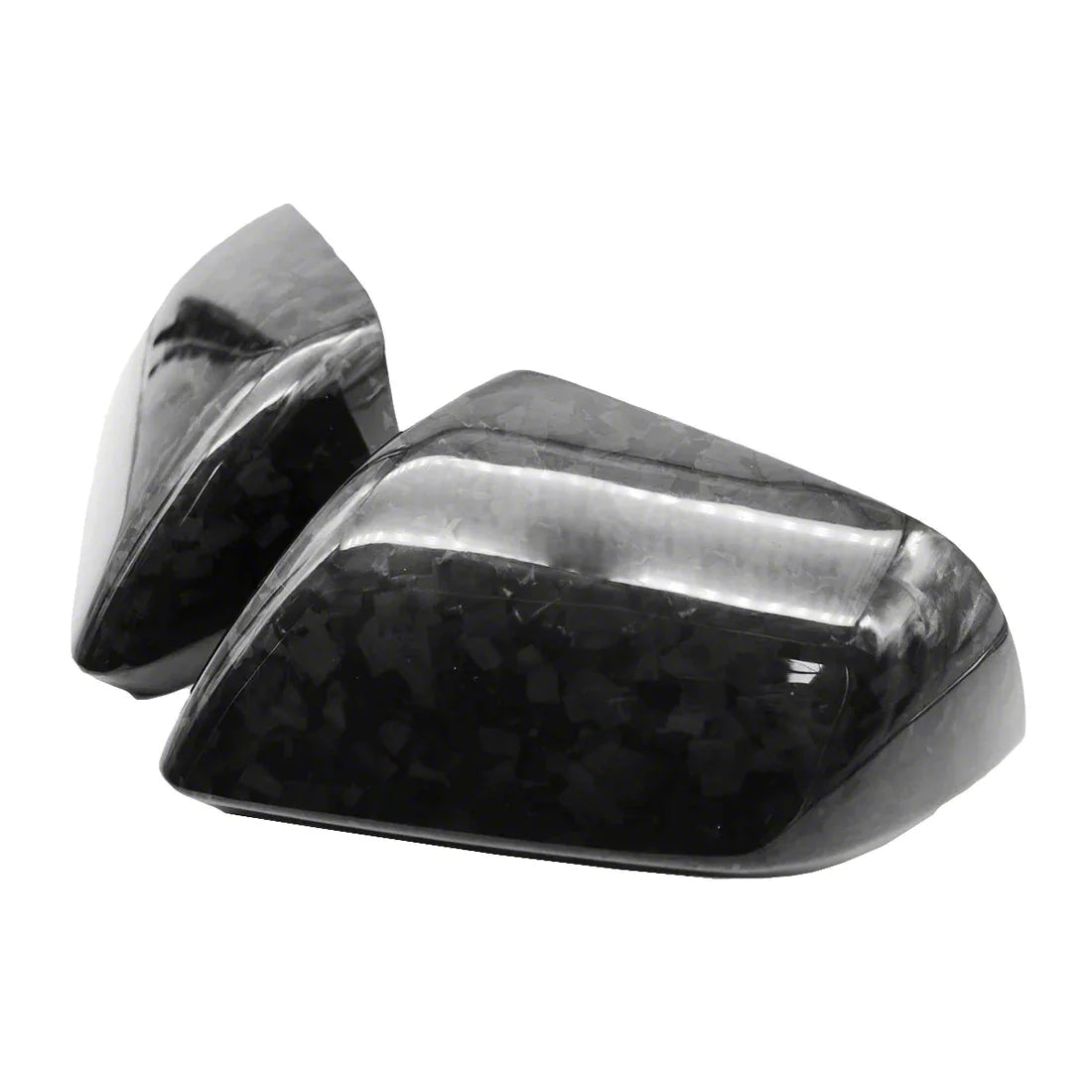 Side View Mirror Covers without Turn Signal Openings; Forged Carbon Fiber (15-23 Mustang)