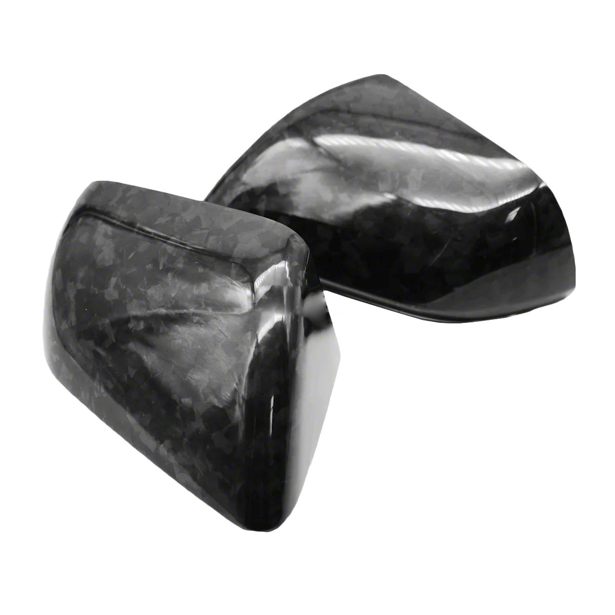 Side View Mirror Covers without Turn Signal Openings; Forged Carbon Fiber (15-23 Mustang)