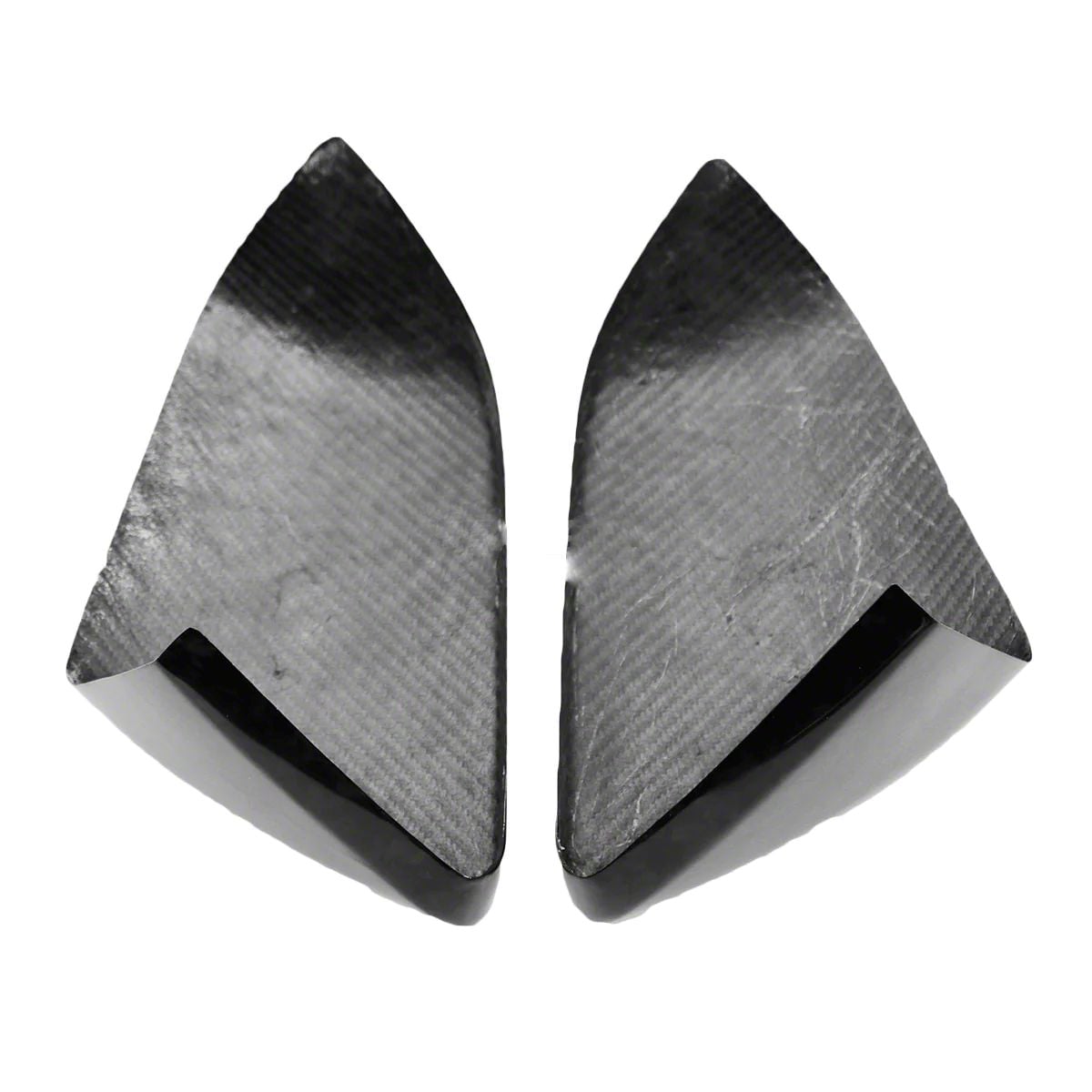 Side View Mirror Covers without Turn Signal Openings; Forged Carbon Fiber (15-23 Mustang)
