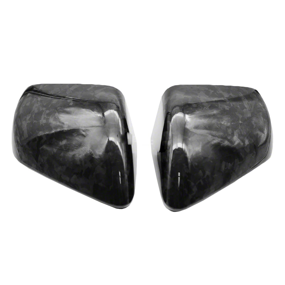 Side View Mirror Covers without Turn Signal Openings; Forged Carbon Fiber (15-23 Mustang)