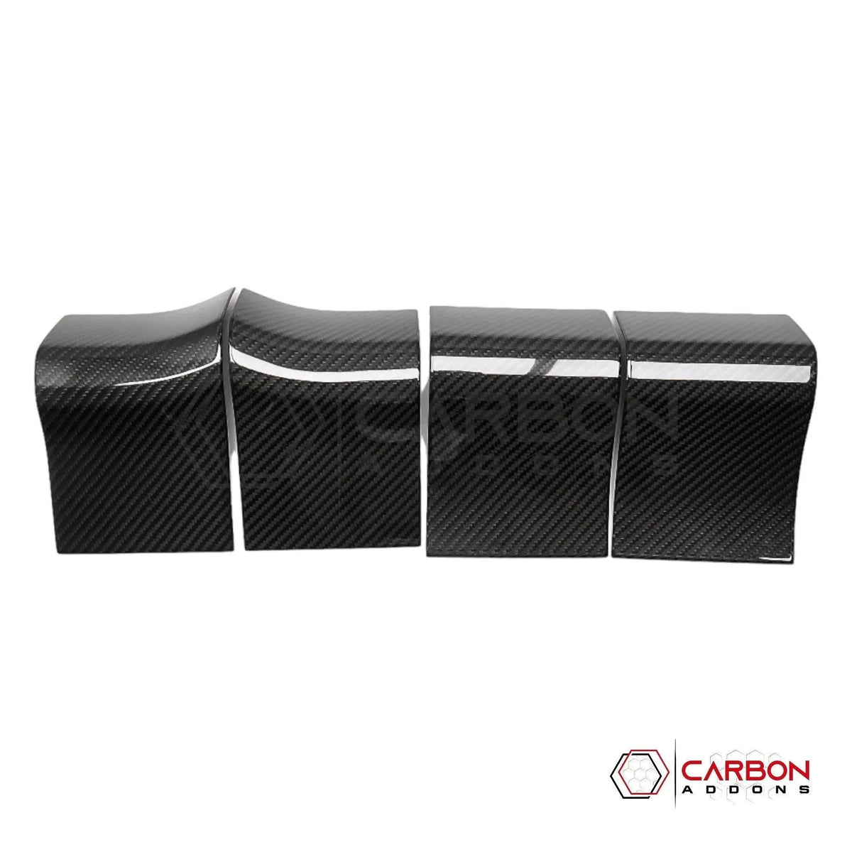 Real Carbon Fiber Interior Door Handle Trim Cover For F150 2015-2020