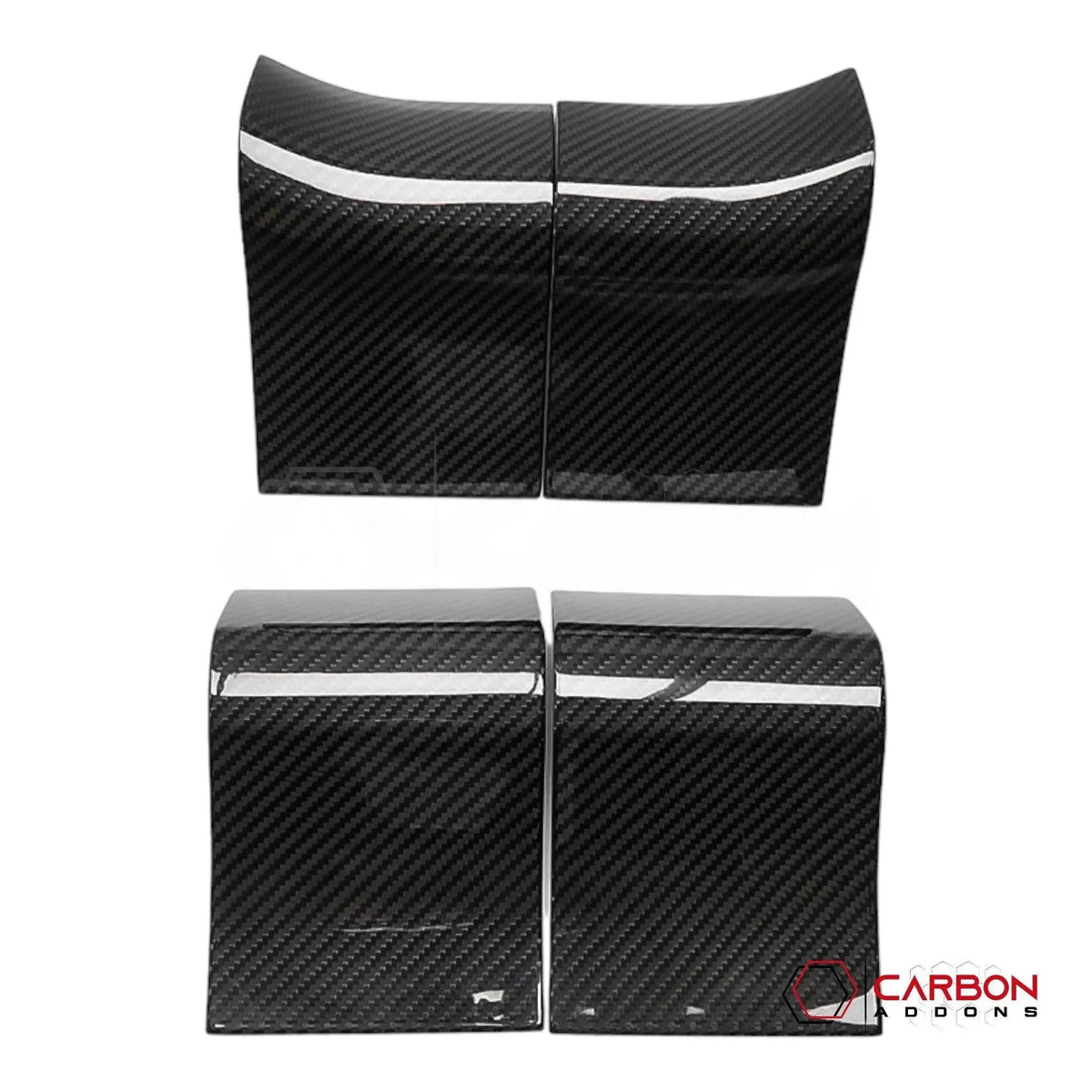 Real Carbon Fiber Interior Door Handle Trim Cover For F150 2015-2020