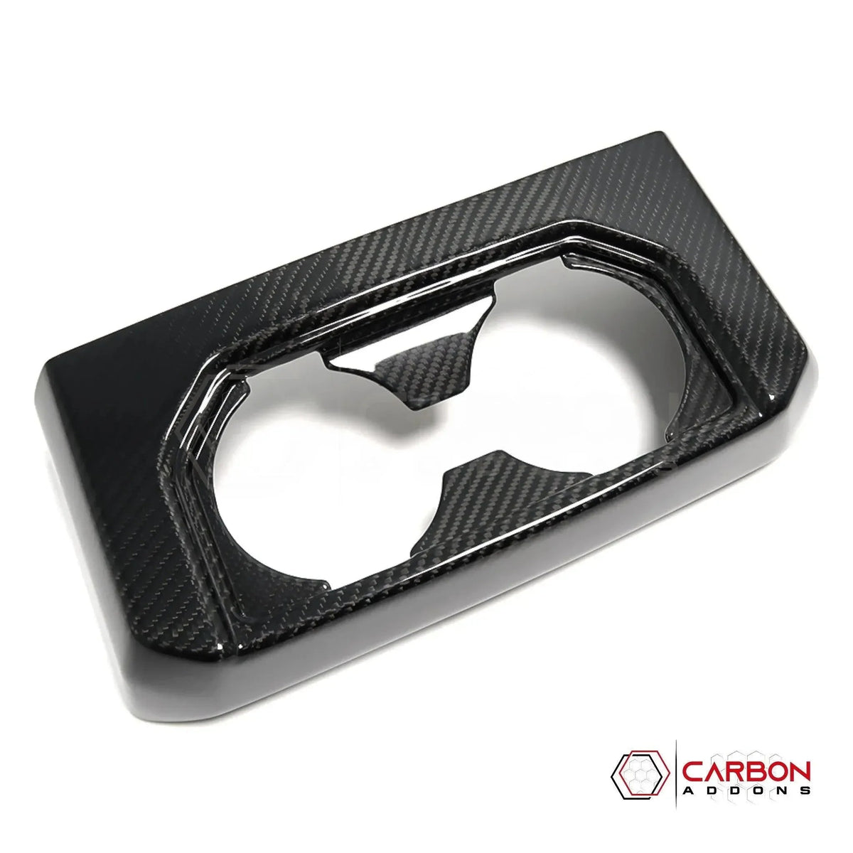 Real Carbon Fiber Rear Seat Cup Holder Cover For F150 2015-2020