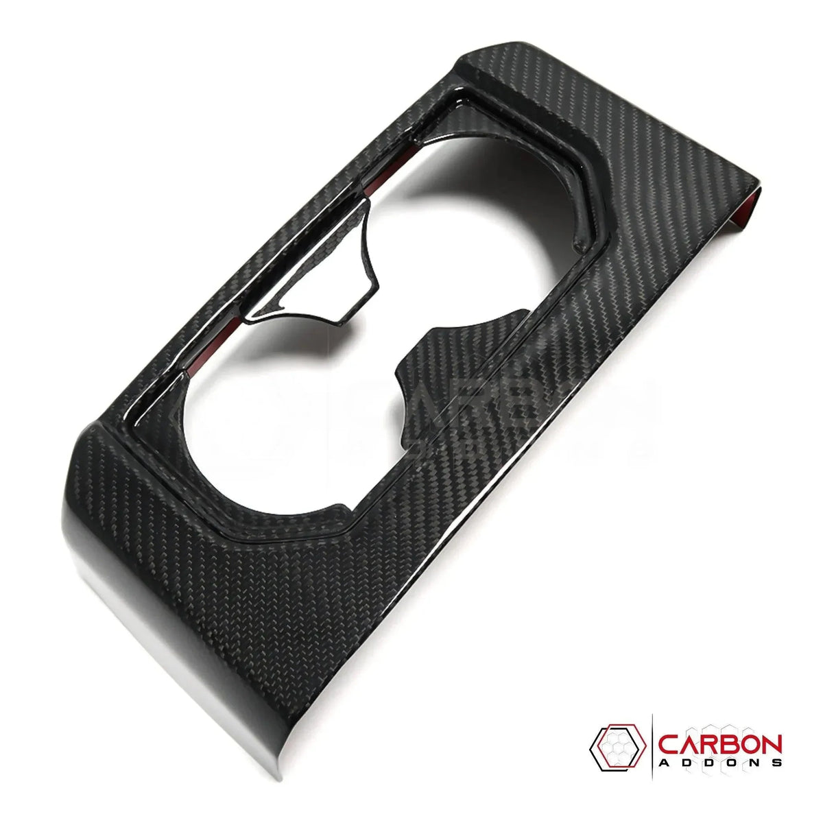 Real Carbon Fiber Rear Seat Cup Holder Cover For F150 2015-2020