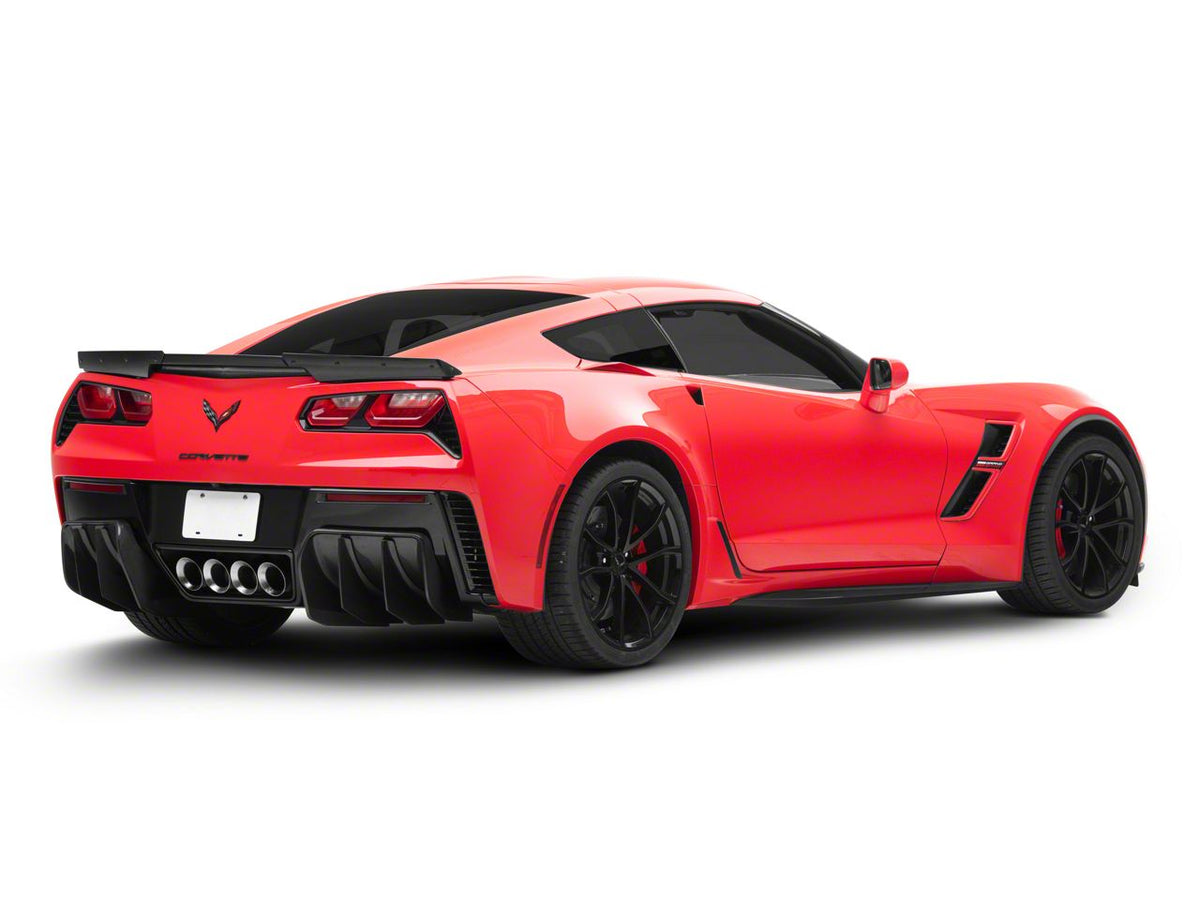 Add On Rear Bumper Diffuser; Carbon Fiber (14-19 Corvette C7)