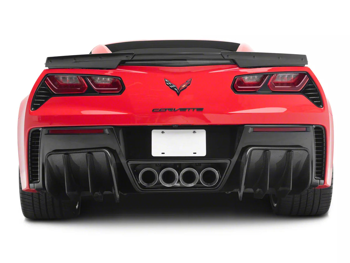 Add On Rear Bumper Diffuser; Carbon Fiber (14-19 Corvette C7)