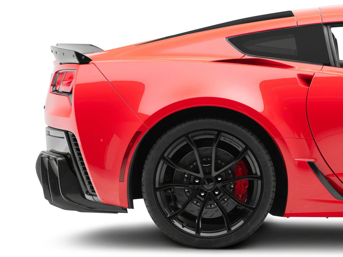 Add On Rear Bumper Diffuser; Carbon Fiber (14-19 Corvette C7)