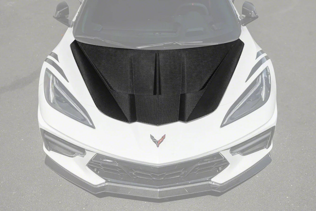 EOS Performance Track Package Hood; Double Sided Carbon Fiber (20-26 Corvette C8)