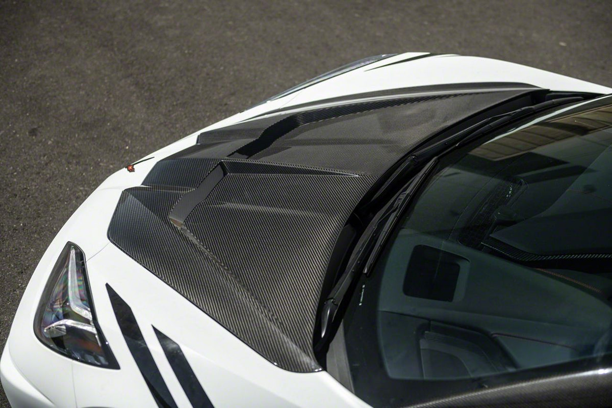 EOS Performance Track Package Hood; Double Sided Carbon Fiber (20-26 Corvette C8)
