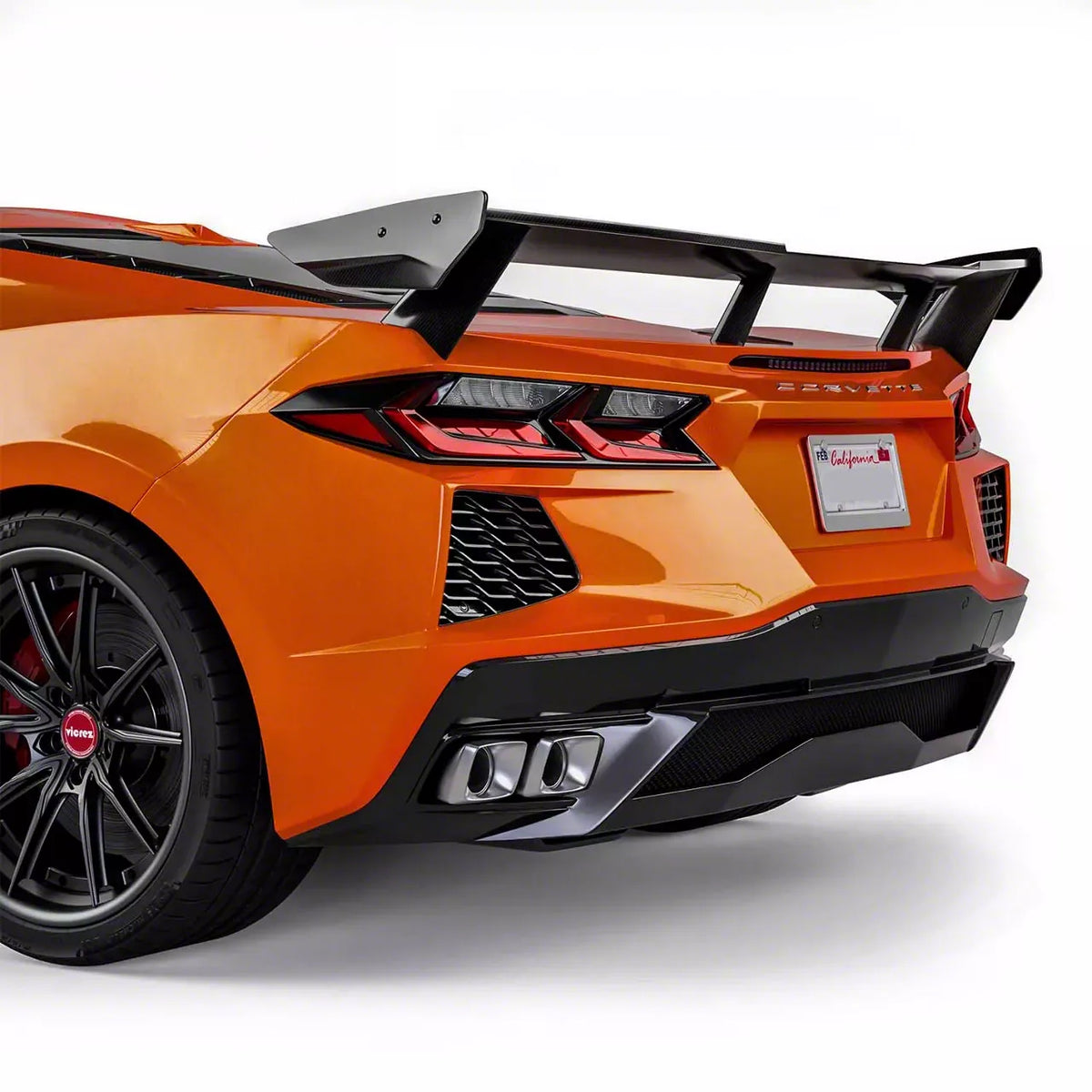 High Wing Rear Spoiler; Gloss Black (20-26 Corvette C8)